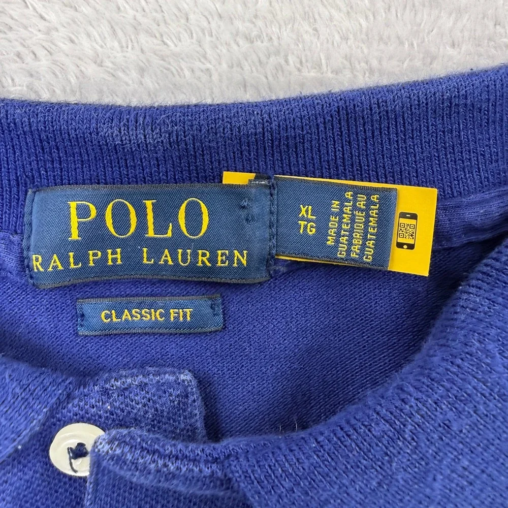 Polo Ralph Lauren Classic Fit Polo Shirt Size XL‎ Blue Mens Short Sleeve Preppy